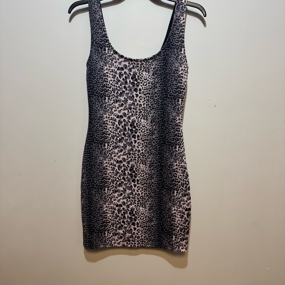 Purple and Black leopard print‎ sleeveless dress. Size S